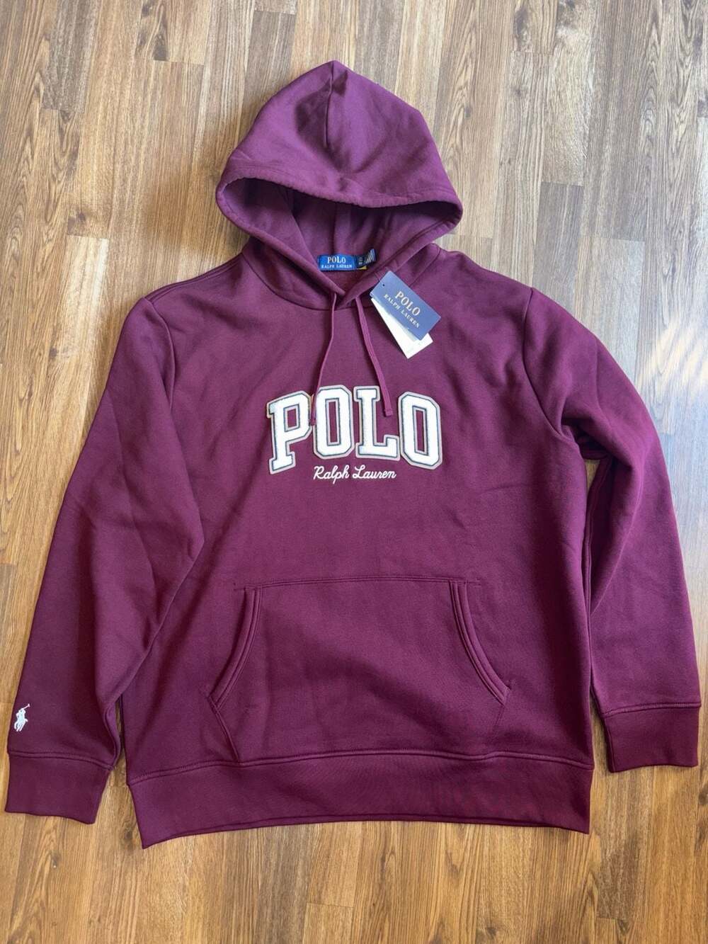 Polo Ralph Lauren chenile Logo Fleece Hoodie Men's XL. NEW.